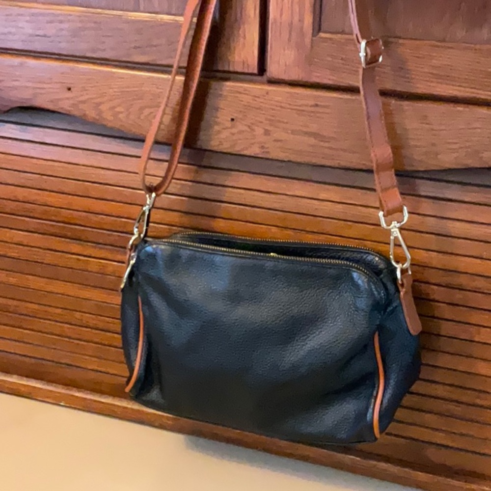 Valentina Black Pebbled Leather Shoulder Bag